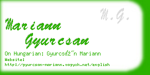 mariann gyurcsan business card